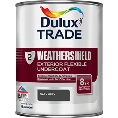 Image of Dulux Trade Weathershield Undercoat Brilliant Dark Grey 1 Litre