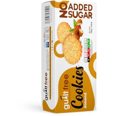 Image of GuiltFree No Added Sugar &amp; Free Cookies Biscuits Perfect for Diabetic Gift Hamper Basket Occassions (130g, Almond)