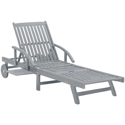 Image of vidaXL Garden Sun Lounger Grey Solid Acacia Wood
