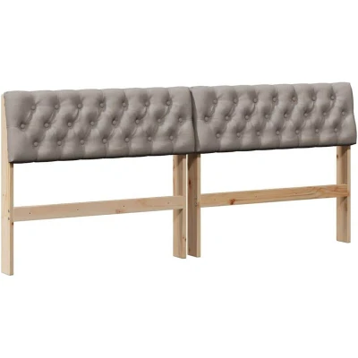 Image of vidaXL Upholstered Headboard Taupe 180 cm Solid Pine Wood
