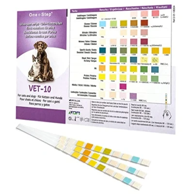 Image of One Step 5 x Vet Pet Urine Test Strips Veterinary Animal Cats Dogs