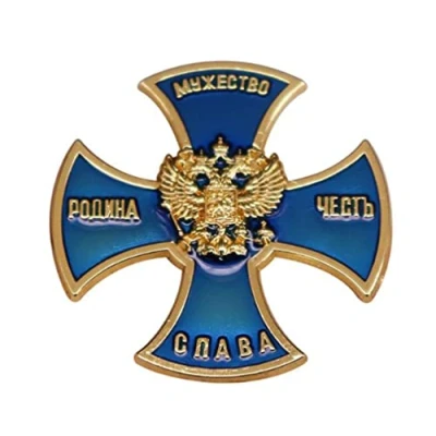 Image of Blue Enamel Cross Lapel Pin Honor Badge Medal Brooch Novelty Gift Metal Pins for Clothing Backpack Hat Accessory