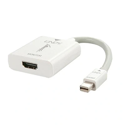 Image of LINDY Mini DisplayPort 1.2 to HDMI 4K 60 Hz Active Adapter Converter White