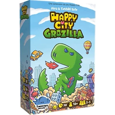 Image of Asmodee Cocktail Games Happy City Expansion: Grozilla Board Card Family Game Child from 10 Years 2 to 5 Players 30 Min French Version