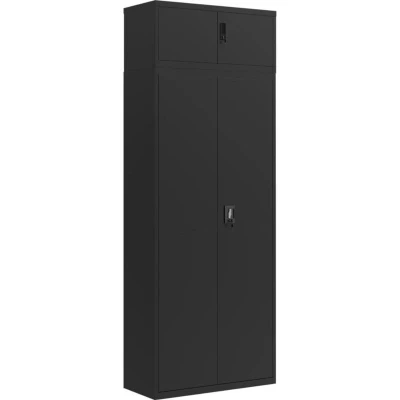 Image of vidaXL File Cabinet Black 90x40x240 cm Steel