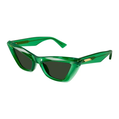 Image of Bottega Veneta Woman BV1101S 010 Sunglasses Acetate Green Cat Eye Normal