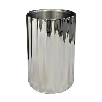 Image of Art Deco Wine Cooler: Beaumont Bottle Cooler Stainless Steel, Chills Single