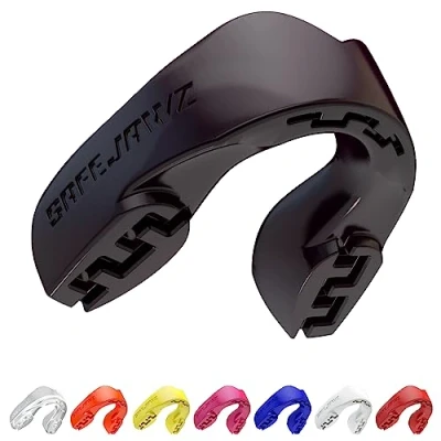 Image of SAFEJAWZ Mouthguard Slim Fit, Adult and Junior Gum Shield with Case for Boxing, MMA, Rugby, Martial Arts, Judo, Karate, Hockey All Contact Sports