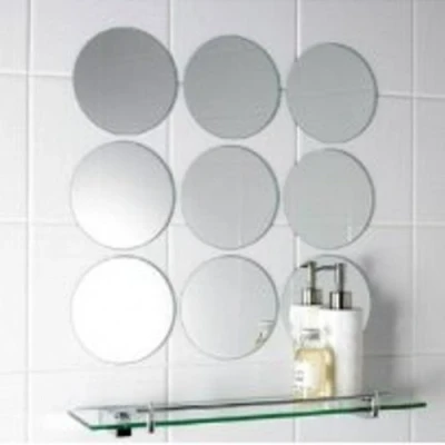 Image of Super Cool Creations Circle Mirror Tiles &amp; Mosaic Mirrored Pack of 10 8cm Diameter