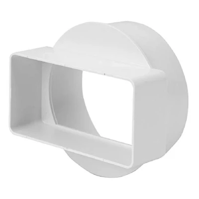 Image of 110x55mm Ø 100mm Flat Rectangular to Round Ducting Adapter Straight Duct Connector