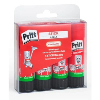 Image of Pritt 4 x 22g Glue Stick for Kids Safe and Reliable Crafts DIY with Strong Seal School Office Use, Sticks