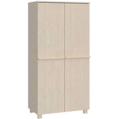 Image of vidaXL Wardrobe HAMAR Honey Brown 89x50x180 cm Solid Wood Pine