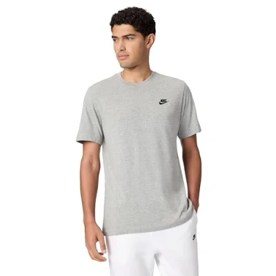 Image of NIKE Men&#039;s M Nsw Club Tee T shirt, Dk Grey Heather/(Black), XL UK