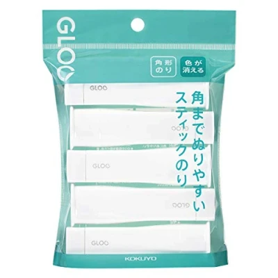 Image of Kokuyo Square Stick Glue (Gloo) S Size 5 Sticks (Disappering)