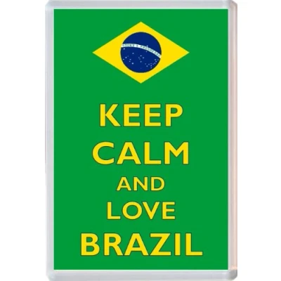 Image of Keep Calm and Love Brazil Novelty Jumbo Fridge Magnet