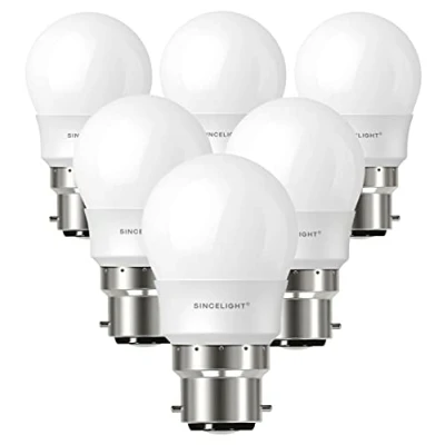 Image of B22 LED Light Bulb, MINI P45 Golf Shape with Milky Diffuser, 5 Watt, Netrual White 4000K &amp; RA≈92 High Color Rending, 500 Lumens≈50W Equivalent, Non Dimmable, SES Small Edison Screw, Pack of 6