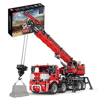 Image of Mould King All Terrain Piling Platform Crane Model Truck 2828pc Remote Control 17003