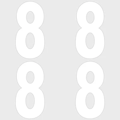 Image of bin Numbers for Wheelie Bins (Pack of 4 Stickers) Choice 0 9 White Self Adhesive Vinyl Numbers, 17.3cm Long Stickers waste bin, garbage (No.8)