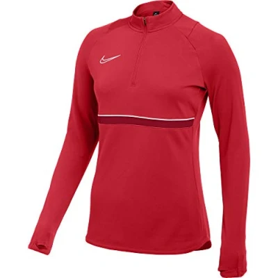 Image of Nike Women&#039;s Academy 21 Drill Top Training Sweatshirt, womens, CV2653 657, University Red/White/Gym Red/White, XXS