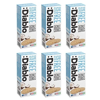 Image of Diablo Coconut Cookies with Sweeteners Sugar Free Sweetened Maltitol 150g (Pack Of 6)