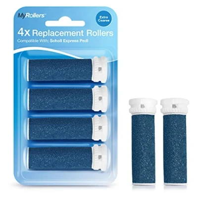 Image of Compatible with Scholl Express Pedi Refill Extra Coarse Replacement Rollers (Pack of 4)