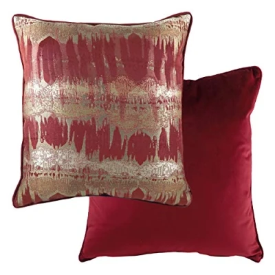 Image of Evans Lichfield Inca Polyester Filled Cushion, Burgundy, 56 x 56cm