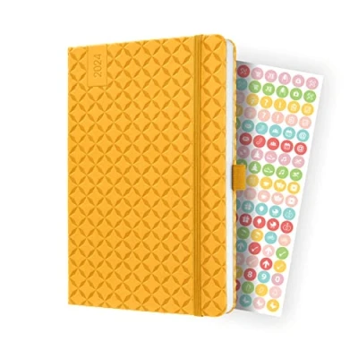 Image of SIGEL J4117 Jolie Weekly planner 2024, hardcover, 13,5 x 20,3 cm, 174 pages, Yellow
