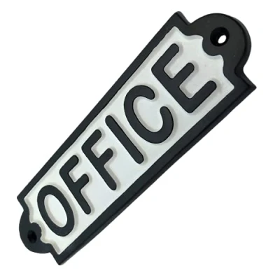 Image of PLAQUE HANDMADE OFFICE SIGN IRON BLACK WHITE PUB SHOP VINTAGE/RETRO STYLE