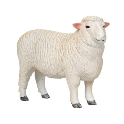 Image of MOJO Romney Sheep Ram Farmlife Farmland Wildlife Animal Model Farm Cute Toy Figure for Play and Collection