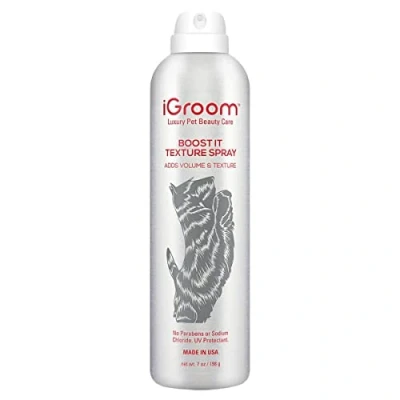 Image of iGroom Boost It Aerosol Dog Texture Spray, Luxury Pet Beauty Care, Creates Volume and Texture, Dry Formula, Made in USA, 199ml