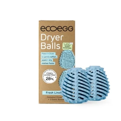 Image of Ecoegg Dryer Egg Reduces Drying Time Tumble Balls Replacement Freshens and Softens Clothes Hypoallergenic Fresh Linen 2 Eggs 4 Fragrance Sticks