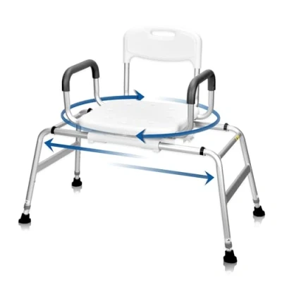 Image of Sangohe Shower Chair for Inside Shower, Sliding Chair, Tub Transfer Bench with 360⁰ Swivel Seat, Benches Bathtubs, Medical Seat Elderly and Disabled, 788B