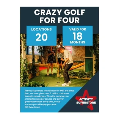 Image of Activity Superstore Crazy Golf for Four, Avaliable at 20 UK Locations, 18 month Validity, Experience Days, Gifts,