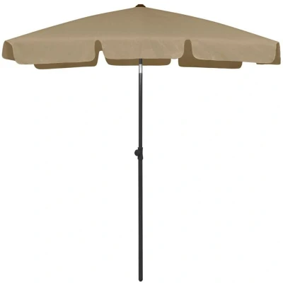 Image of vidaXL Beach Parasol Taupe 180x120 cm