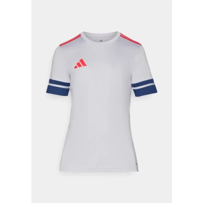 Image of adidas Men&#039;s SQUADRA25 Jersey Short Sleeve, Glory Grey/Team Navy Blue 2/Pure Ruby, XXL