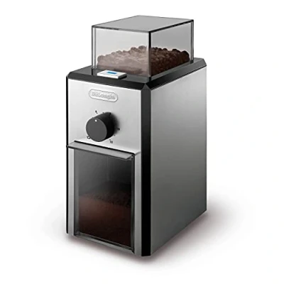 Image of De&#039;Longhi KG89 KG 89 Professional coffee grinder for up to 12 cups, plastic housing, silver, 110 watts