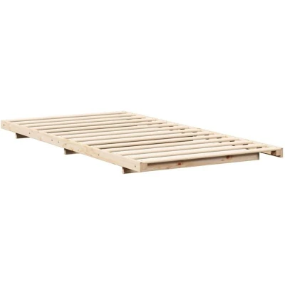 Image of vidaXL Floor Bed Frame Brown 100 x 200 cm Solid pine wood