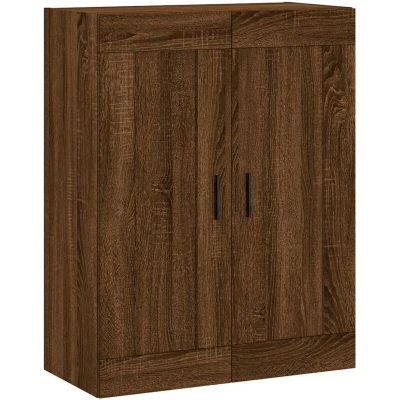 Image of vidaXL Wall Mounted Cabinet Brown Oak 69.5x34x90 cm Engineered Wood
