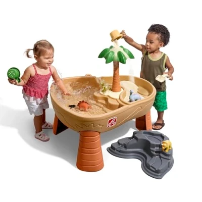 Image of Step2 Dino Dig sand and Water Activity Sensory Table, 7 Piece Accessory Kit, Toddler Outdoor/Indoor Toy, 2 5 Years Old, Kids table for 15L 9kg