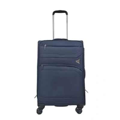 Image of Infinity Leather Unisex Lightweight Navy 8 Wheel Travel Luggage Suitcases Nylon Size Large