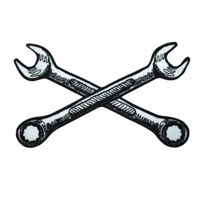Image of Wrench set Patch, tool spana mechanic Patch Humourous quotes patch,Embroidered Iron on Sew Badge for Clothes etc 10x6cm