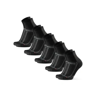 Image of DANISH ENDURANCE Cushioned Running Socks for Long Distances, Anti Blister, Men &amp; Women, Unisex, 5 Pack, Black/Grey, 13 15