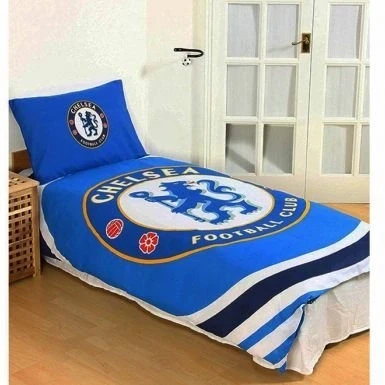 Image of Official Chelsea FC Single Duvet Cover Set With Pillowcase (Reversible)