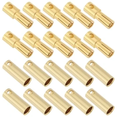 Image of VGOL 10 Pairs 5.5mm Banana Plug Connector Male Female Terminal Pure Copper Gold Plated Bullet for DIY RC Battery ESC Motor