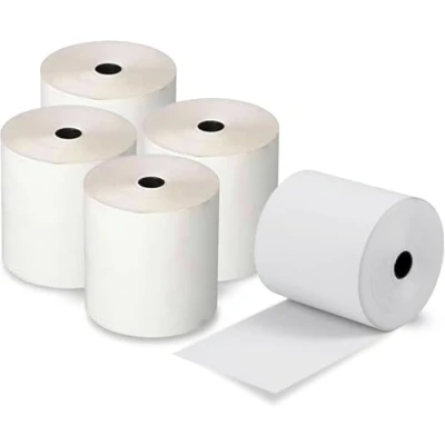 Image of 50 Rolls of 80 x Thermal Paper Till Receipt Roll for Cash Register, POS, Credit Card Machine with Red Warning Strip