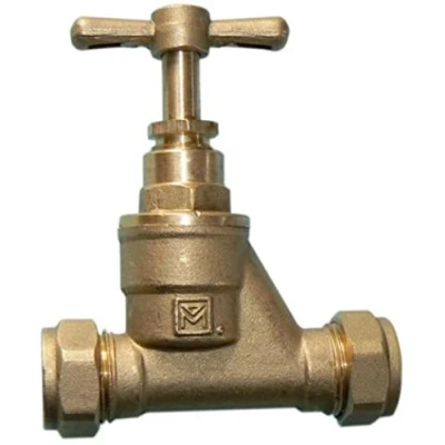 Image of 15mm Brass Stopcock Compression (Known as Stopcock/Mains Water Stopcock/Water Mains Main Also Available in 22mm and 28mm)