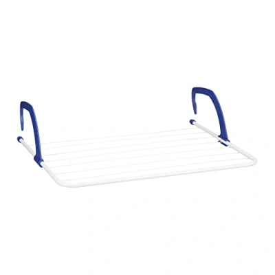 Image of Relaxdays Drying Rack, Hanging Clothes Aires, for Radiator and Balcony, Large Dryer, 4.8 m, White, H x W: app. 18 64 cm