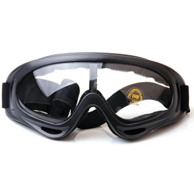 Image of OYMI UV Protection Ski Glasses Airsoft Goggles Snowmobile Bicycle Motorcycle (Black Frame Clear Lenses)