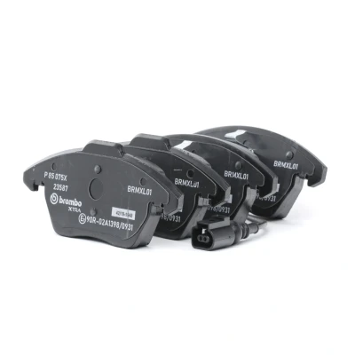 Image of 1KD698151G, 5C0698151A, L5C0698151A Brake pad set BREMBO P 85 075X incl. wear warning contact without accessories VOLKSWAGEN: Polo V Hatchback, Golf 5
