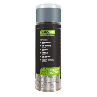 Image of Autotek Professional Exact Match Car Spray Paint, Mercedes Mountain Grey Metallic Aerosol 300 ml